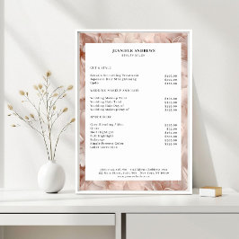Luxe, Blush-Beige, Bloem, Salon prijslijst Poster