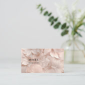 Luxe, Blush-beige, Bloem, Salon, QR-code Visitekaartje (Staand voorkant)