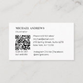 Luxe, Blush-beige, Bloem, Salon, QR-code Visitekaartje (Achterkant)