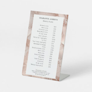 Luxe, Blush-beige, Bloem, Salon Reclamebord Met Voetstuk