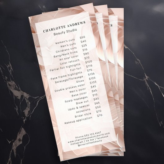 Luxe, Blush-beige, Bloem, Salon Reclamekaart