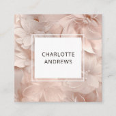 Luxe, Blush-beige, Bloem, Salon Vierkante Visitekaartje (Voorkant)