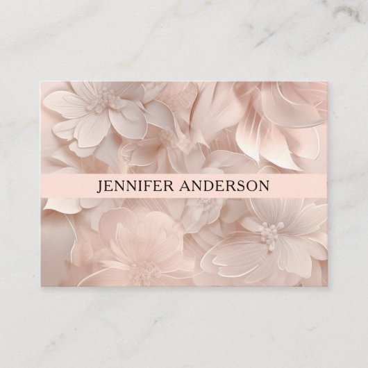 Luxe, Blush-beige, Bloem, Salon Visitekaartje (Voorkant)