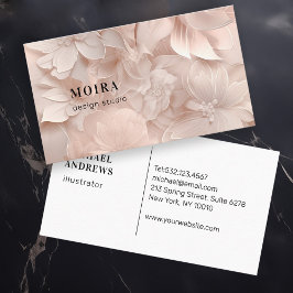 Luxe, Blush-Beige, Bloem, Salon, Visitekaartje