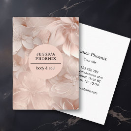 Luxe, Blush-Beige, Cirkel, Bloem, Salon Visitekaartje