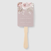 Luxe Blush Bloemen Botanisch Huwelijksprogramma Handwaaier (Voorkant)
