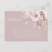 Luxe Blush Bloemen Botanische Bruiloft Details Informatiekaartje (Voorkant)