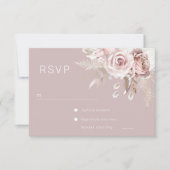 Luxe Blush Bloemen Botanische Bruiloft RSVP Kaartje (Voorkant)
