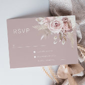 Luxe Blush Bloemen Botanische Bruiloft RSVP Kaartje