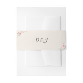 Luxe Blush Bloemen Bruiloft Uitnodiging Buikband Uitnodigingen Wikkel