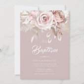 Luxe Blush Bloemen Premium Doop Kaart (Voorkant)