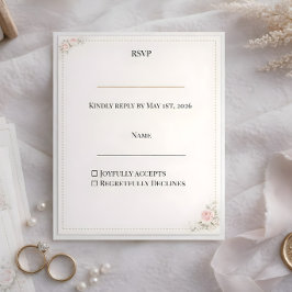 Luxe Blush Bloemendesign RSVP Kaartje