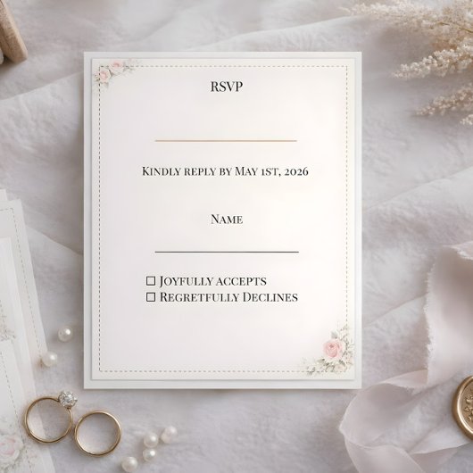 Luxe Blush Bloemendesign RSVP Kaartje