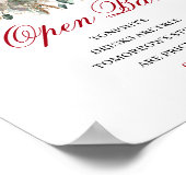 Luxe Blush Bourgondië Open Bar Huwelijksaffiche Poster (Hoek)