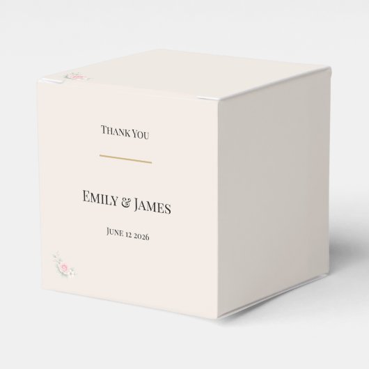 Luxe Blush Bruiloft Bedankdoosjes (Voorkant Zijde)