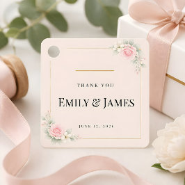 Luxe Blush Bruiloft Bedankjes Labels