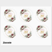 Luxe Blush Burgundy 80e Verjaardag Stickers (Vel)