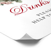 Luxe Blush Burgundy Dranken Poster Bruidsfeest (Hoek)