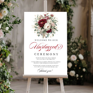 Luxe Blush Burgundy Onverbonden Ceremoniebord Poster