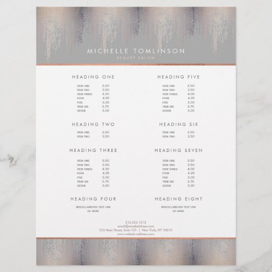 Luxe Blush Confetti Rain Pattern Grey Flyer (Voorkant)