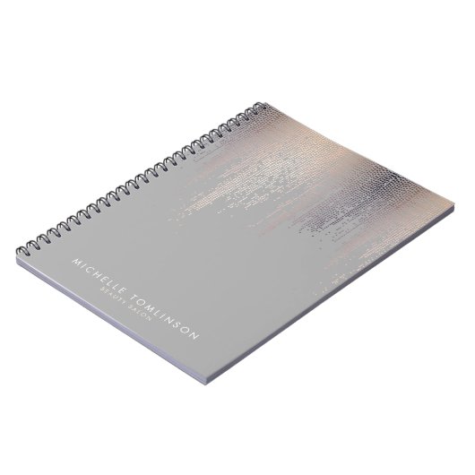 Luxe Blush Confetti Rain Pattern Grey Notitieboek (Linkerzijde)