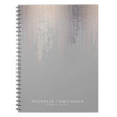 Luxe Blush Confetti Rain Pattern Grey Notitieboek (Voorkant)