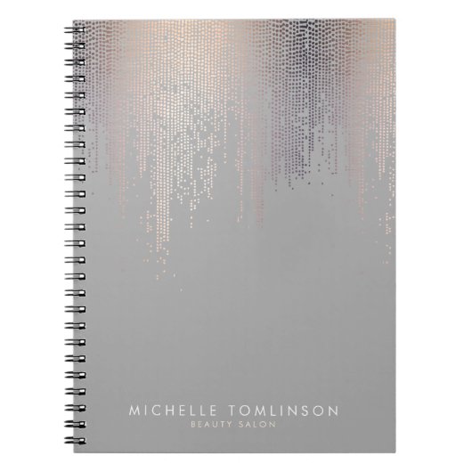 Luxe Blush Confetti Rain Pattern Grey Notitieboek (Voorkant)