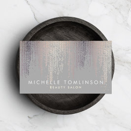 Luxe Blush Confetti Rain Pattern Grey Visitekaartje