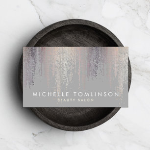 Luxe Blush Confetti Rain Pattern Grey Visitekaartje