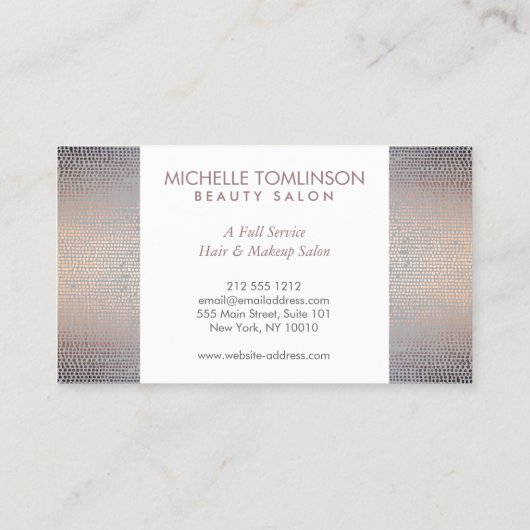 Luxe Blush Confetti Rain Pattern Grey Visitekaartje (Achterkant)