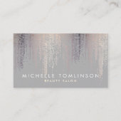 Luxe Blush Confetti Rain Pattern Grey Visitekaartje (Voorkant)