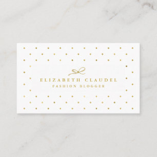 Luxe Blush Faux Gold Foil Stippen Elegant bow Visitekaartje
