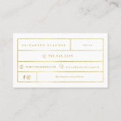 Luxe Blush Faux Gold Foil Stippen Elegant bow Visitekaartje (Achterkant)