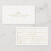 Luxe Blush Faux Gold Foil Stippen Elegant bow Visitekaartje (Voorkant / Achterkant)