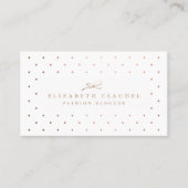 Luxe Blush Faux Roos Gold Foil Stippen Elegant bow Visitekaartje (Voorkant)