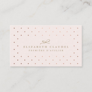 Luxe Blush Faux Roos Gold Foil Stippen Elegant bow Visitekaartje