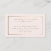 Luxe Blush Faux Roos Gold Foil Stippen Elegant bow Visitekaartje (Achterkant)