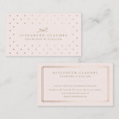 Luxe Blush Faux Roos Gold Foil Stippen Elegant bow Visitekaartje (Voorkant / Achterkant)