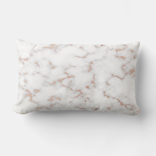 Luxe Blush Glitter Pink White Marble Cotton Kussen (Voorkant)