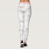 Luxe Blush Glitter Pink White Marmer Voeg tekst to Leggings (Achterkant)