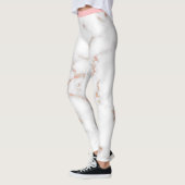 Luxe Blush Glitter Pink White Marmer Voeg tekst to Leggings (Links)