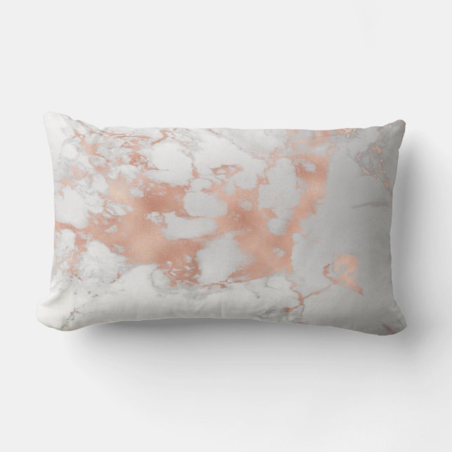 Luxe Blush Glitter White Pink Marble Cotton Kussen (Voorkant)