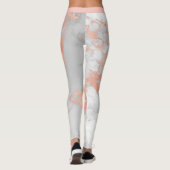 Luxe Blush Glitter White Pink Marmer Voeg tekst to Leggings (Achterkant)