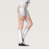 Luxe Blush Glitter White Pink Marmer Voeg tekst to Leggings (Rechts)
