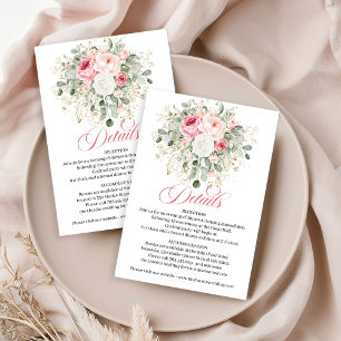 Luxe Blush Groene Goud Huwelijksdetails Kaart