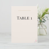 Luxe Blush Huwelijk Tafel Nummers Kaart (Staand voorkant)