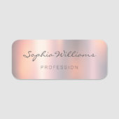 Luxe Blush Metallic Modern Script Naamplaatje (Voorkant)