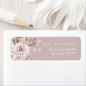 Luxe Blush Modern Bruiloft Retouradres Etiket (Insitu)