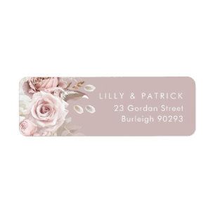 Luxe Blush Modern Bruiloft Retouradres Etiket