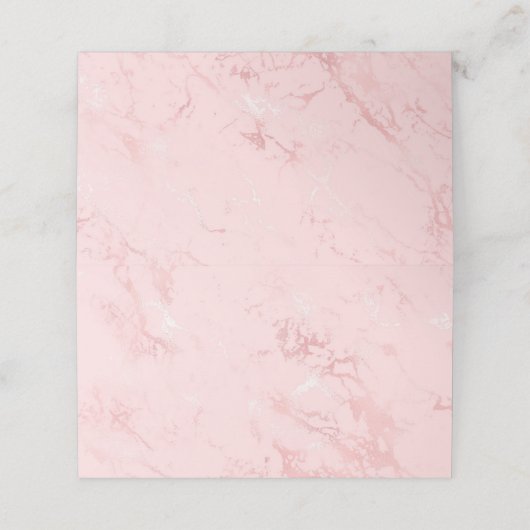 Luxe Blush Pink Marble Blank Plaatskaartje (Buitenkant ongevouwen)